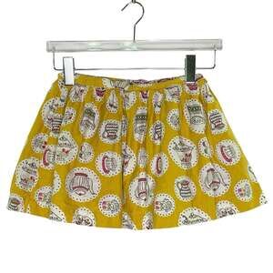 Mini Boden Tea and Biscuits Cotton Skirt 5/6 Year Girls Gold Corduroy